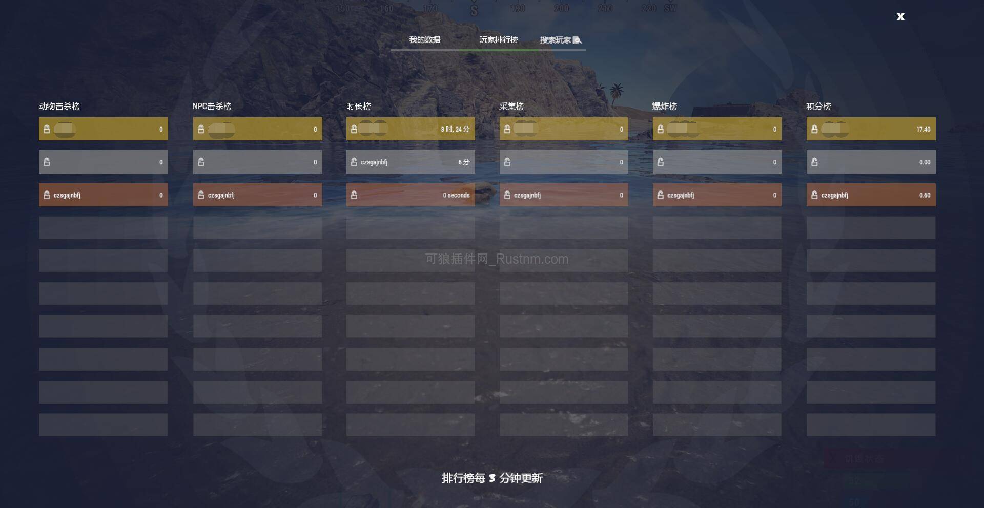 图片[1]-XDStatistics – 玩家排行系统 v3.2.8-Rust可狼插件网 | Rustnm - Rust插件网